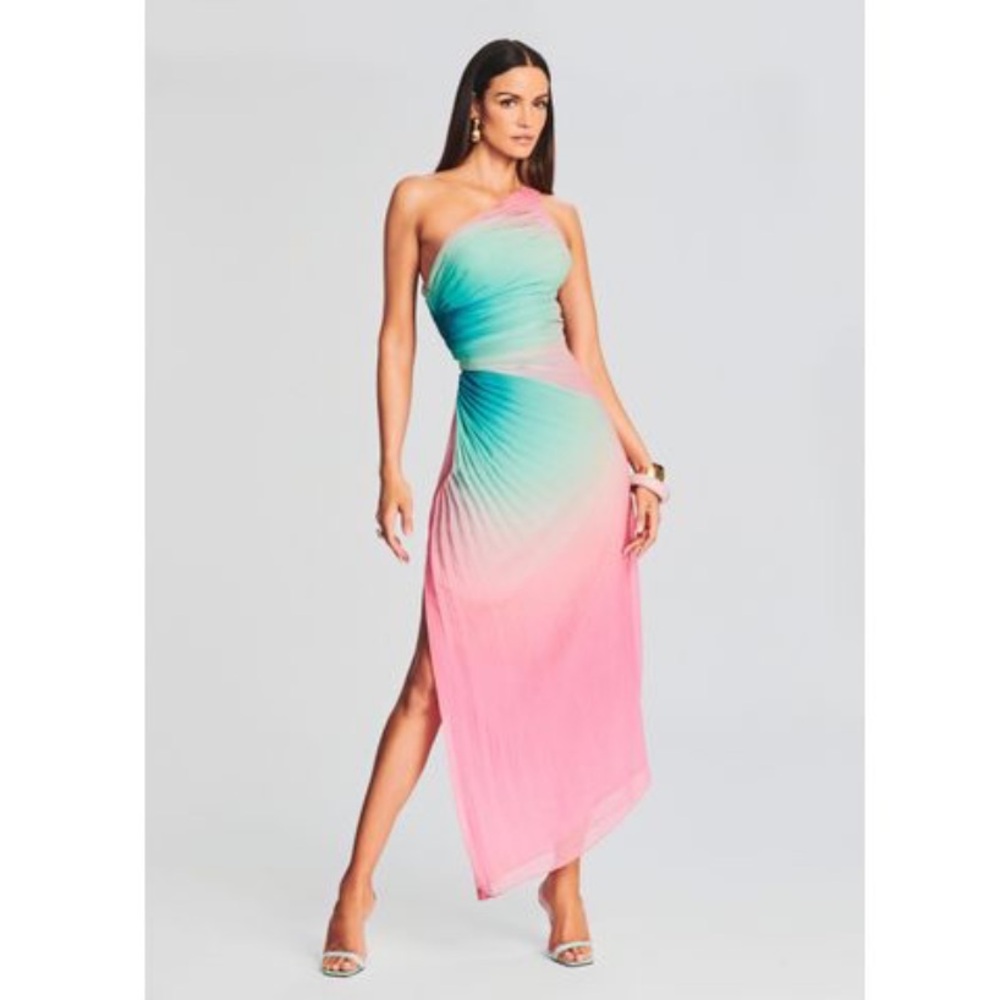 Multicolor Draped Maxi Dress